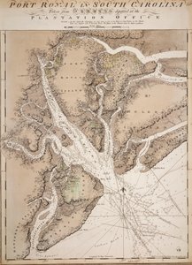 Mapa Port Royal v Jižní Karolíně, Spojené státy americké od Joseph Frederick Wallet DesBarres