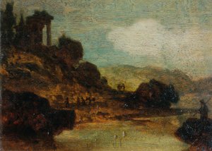 Krajina s ruinami od Joseph Hasslwander