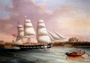 John Wood se blíží k Bombaji, c1850.
