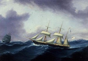 „Louisa Bragington“ na své Panenské cestě z Liverpoolu do Jižní Ameriky