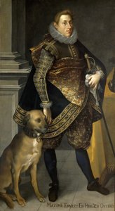 Arcivévoda Maxmilián Arnošt Rakouský 1583-1616 s loveckým psem, 1604