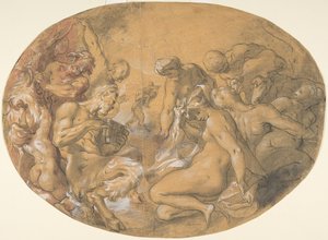 Satyrové a nymfy, ca. 1599.