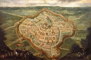 Mapa města Udine, polovina 17. století, polovina 17. století.