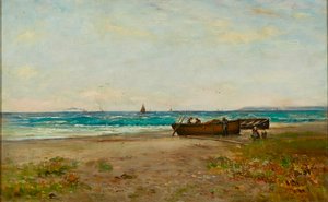 Tending the Boats, Ayrshire Coast (olej na plátně)