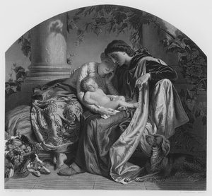 Prvorozený, z obrázku v královské sbírce (rytina) od Joseph Henri François van Lerius