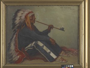 Náčelník Flat Iron, Sioux (olej na plátně) od Joseph Henry Sharp
