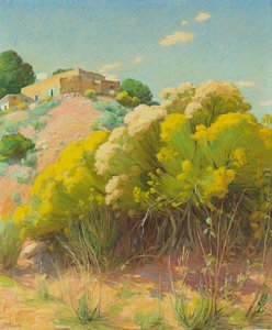 Taos Studio (olej na plátně) od Joseph Henry Sharp