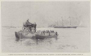 Nový způsob cestování, přistání prince z Walesu z Osborne v parku Mount Edgcumbe, sobota 27. srpna od Joseph Holland Tringham