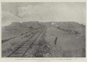 De Aar, ukazující železnici do Kimberley, s Tafelbergem v dálce, vzdálenou asi třicet pět mil od Joseph Holland Tringham