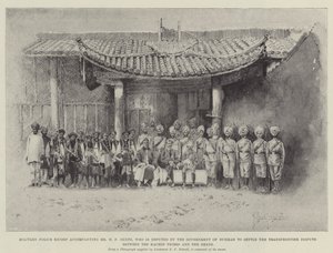 Doprovod vojenské policie doprovázející pana H F Hertze, který je pověřen vládou Barmy, aby urovnal přeshraniční spor mezi kmeny Kachin a Shany od Joseph Holland Tringham