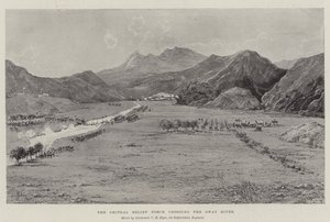 Chitral Relief Force překračující řeku Swat od Joseph Holland Tringham