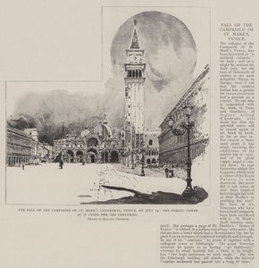 Pád zvonice katedrály svatého Marka, Benátky, 14. července, Slavná věž, jak stála deset století od Joseph Holland Tringham