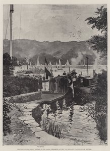 Návštěva německého císaře u jezer, nalodění na Old England Landing-Stage, Bowness