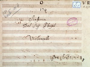 První strana notového záznamu Symfonie D dur od Pleyela od Joseph Ignace Pleyel