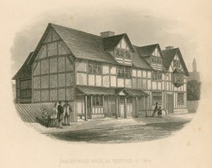 Shakespearův dům, jak byl obnoven v roce 1864