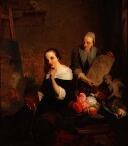 Umělkyně při práci ve svém ateliéru od Joseph Kremer