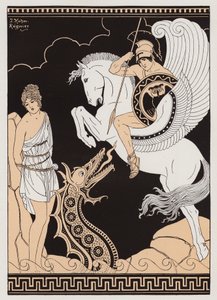 Perseus a Andromeda (barevná litografie) od Joseph Kuhn Regnier