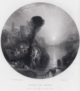Bacchus a Ariadne (rytina) od Joseph Mallord William (after) Turner