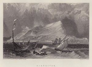 Gibraltar (barva lito) od Joseph Mallord William (after) Turner