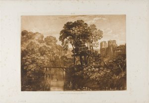 Berry Pomeroy Castle, deska 58 od Liber Studiorum od Joseph Mallord William Turner