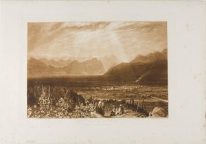 Řetězec Alp z Grenoblu do Chamberi, deska 40 z Liber Studiorum od Joseph Mallord William Turner