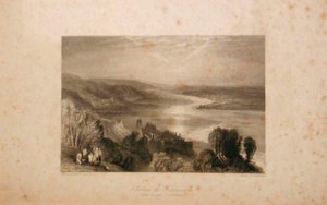 Zámek Tancarville s městem Quilleboeuf od Joseph Mallord William Turner