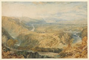 Crook of Lune, při pohledu na hrad Hornby, 1816 - 1818 cca od Joseph Mallord William Turner