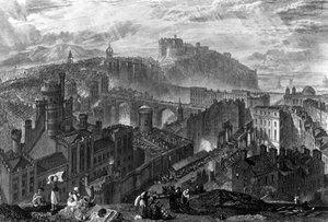 Edinburgh z Calton Hill, vyrytý George Cooke, 1820 od Joseph Mallord William Turner