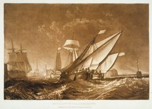 F.55.I Vjezd do přístavu Calais, z knihy Liber Studiorum, rytina autora, 1816 od Joseph Mallord William Turner