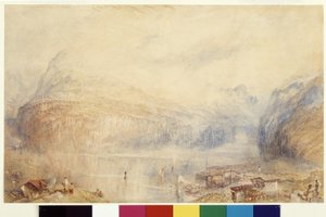 Lucernské jezero z Brunnenu (akvarel a kvaš na bílém papíře) od Joseph Mallord William Turner