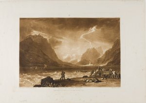 Thunské jezero, deska 15 z Liber Studiorum od Joseph Mallord William Turner