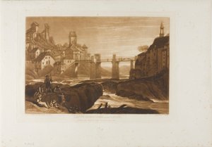 Lauffenbourgh na Rýnu, deska 31 z Liber Studiorum od Joseph Mallord William Turner