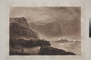 Liber Studiorum: Pobřeží Yorkshire, poblíž Whitby, kolem 1807-19 od Joseph Mallord William Turner