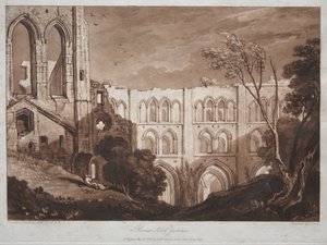 Liber Studiorum: Rivals Abbey, Yorkshire od Joseph Mallord William Turner