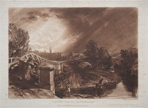 Liber Studiorum: Watercress Gatherers, Rails Head, Ferry Bridge, Twickenham. od Joseph Mallord William Turner