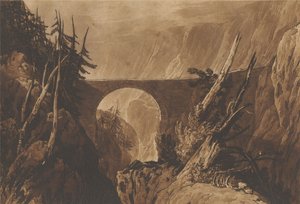Malý Ďáblův most přes Reuss nad Altdorfem, Švýcarsko od Joseph Mallord William Turner