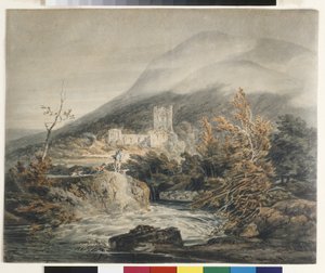 Llanthony Abbey, Monmouthshire (akvarel na bílém papíře) od Joseph Mallord William Turner