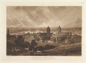 London z Greenwich Liber Studiorum, část V, deska 26, 1. ledna 1811. od Joseph Mallord William Turner