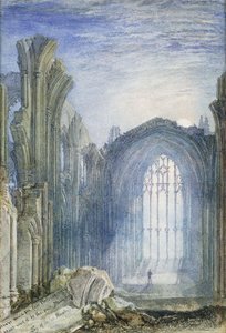 Melrose Abbey: Ilustrace ke skladbě sira Waltera Scotta The Lay of the Last Minstrel od Joseph Mallord William Turner