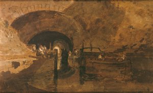 Muži a čluny u vchodu do tunelu od Joseph Mallord William Turner