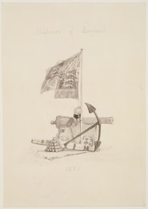 No.0567 Harbours of England, návrh na titulní stranu knihy, 1825 (ink und wash) od Joseph Mallord William Turner