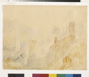 Oberwesel On The Rhine (akvarel přes tužku na bílém papíře) od Joseph Mallord William Turner