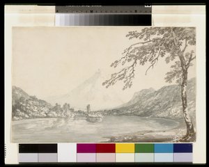 Na řece Aar mezi jezerem Unterseen a Brienzským jezerem od Joseph Mallord William Turner