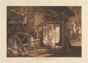 Pembury Mill, Kent Book of Studies, část III, deska 12, 10. června 1808 od Joseph Mallord William Turner