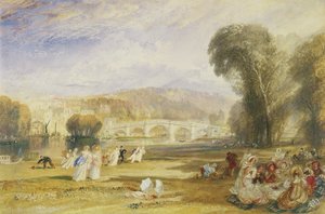 Richmond Hill and Bridge, Surrey, cca 1831 (akvarel na papíře) od Joseph Mallord William Turner