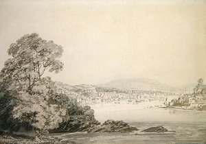 River Scene (pero, inkoust a mytí na papíře) od Joseph Mallord William Turner
