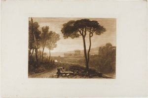 Scéna v Campagna, deska 38 z Knihy studií od Joseph Mallord William Turner