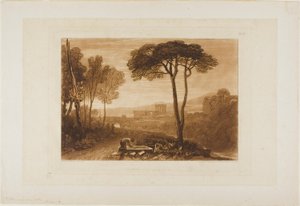 Scéna v Campagna, deska 38 z Knihy studií od Joseph Mallord William Turner