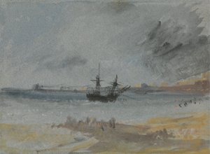 Loď na mělčinu Brighton od Joseph Mallord William Turner