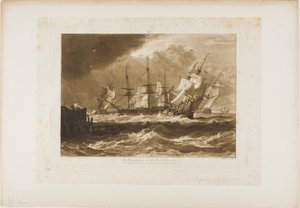 Lodě ve větru, deska 10 od Liber Studiorum od Joseph Mallord William Turner
